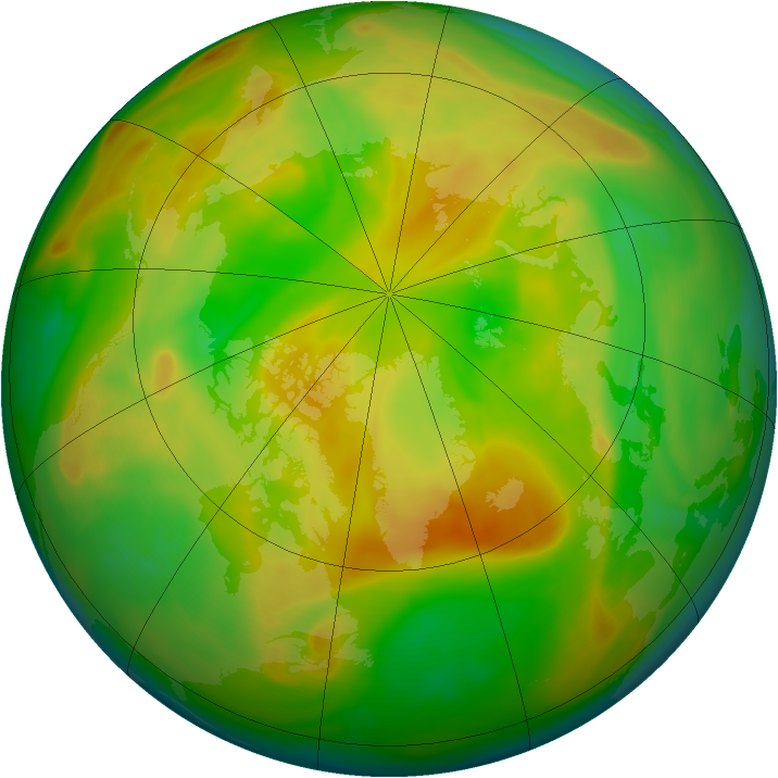 Arctic ozone map for 21 May 2007